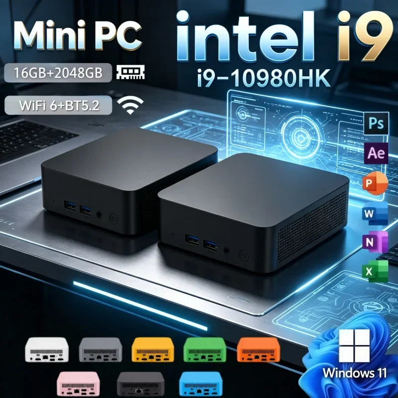 ポータブルミニデスクトップpc。intel-i9-10980hkプロセッサー、32gb-ram、2tb-ssd、windows-11、wi-fi-6、bluetooth-52、4k-uhd対応。家庭用、ビジネス用、学習用として最適。