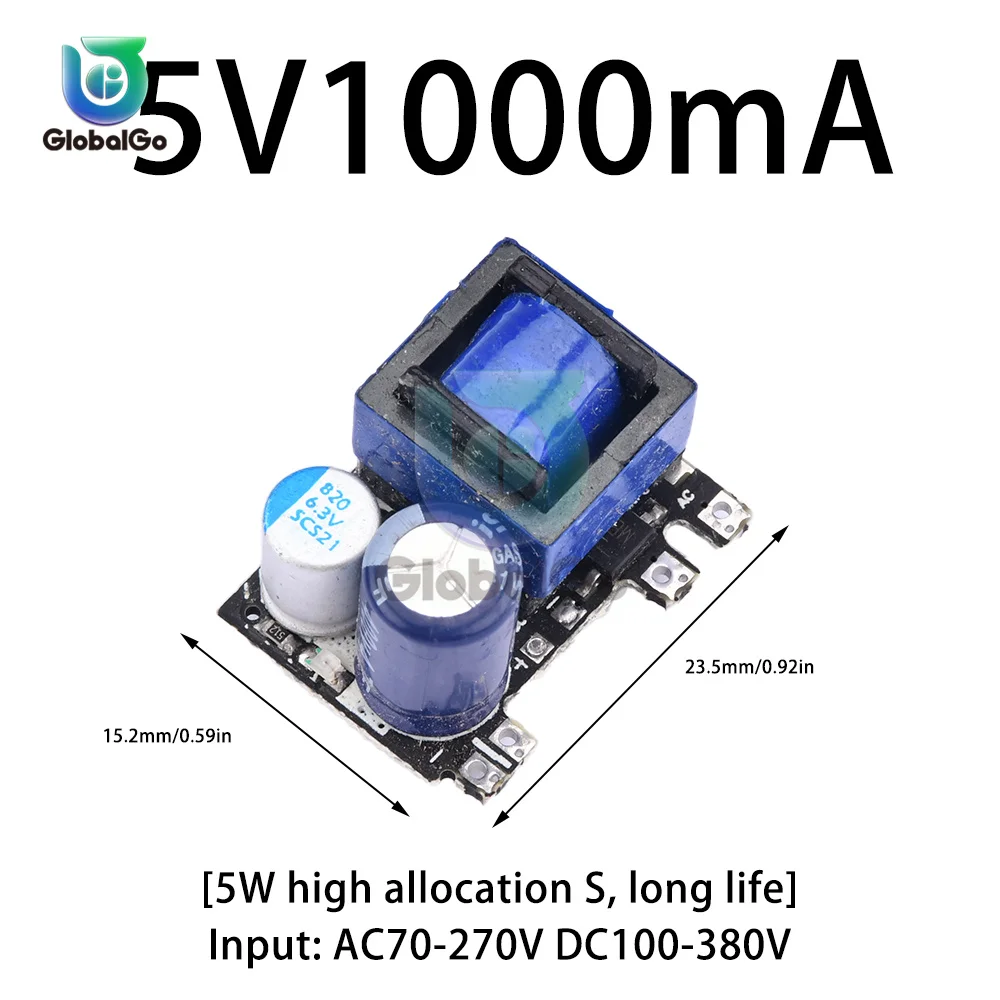 AC-DC 5v 700ma 1000ma 2000ma precisão conversor buck ac 70-270v a 5v dc step down transformador placa de alimentação módulo