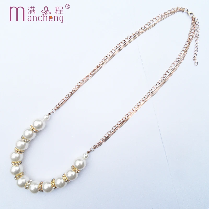 palestine tiki rhinestones New Elegant Short Chain Pearl Necklace Women Hand Set Auger Golden Color Colar Jewelry