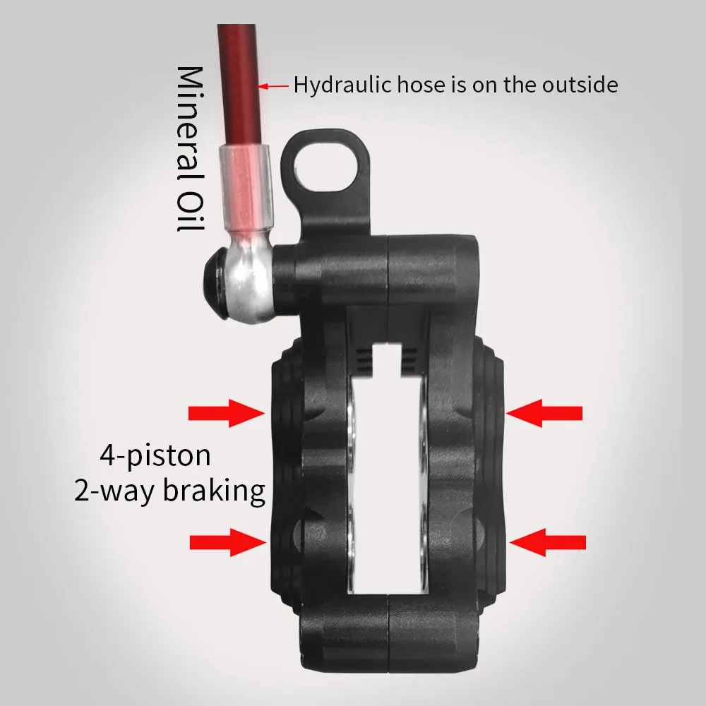 Zwing M-Frein à disque hydraulique pour vélo électrique, vélo électrique à 4 pistons, vélo électrique à 2 broches, vélo de montagne, arrêt avec capteur, scooter pliant