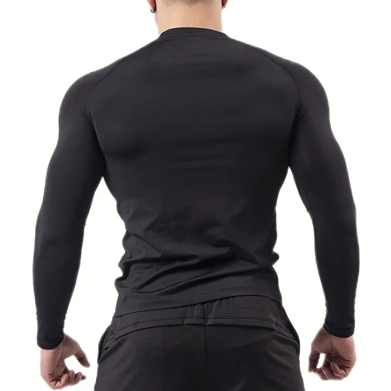 Mn Graphic-Chemises de compression à manches longues pour hommes, Rash Guard, Sous-vêtement d'entraînement de gym, Couches de base athlétiques, Économie à séchage rapide, Y-