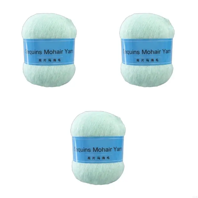 

124E Красочная пряжа с блестками для вязаных аксессуаров для вязания крючком