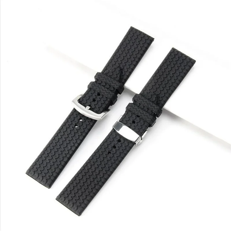 21mm 23mm Rubber watch strap for Chopard Mille Miglia series168511-30013015 Precision steel Needle/fold buckle for Chopard