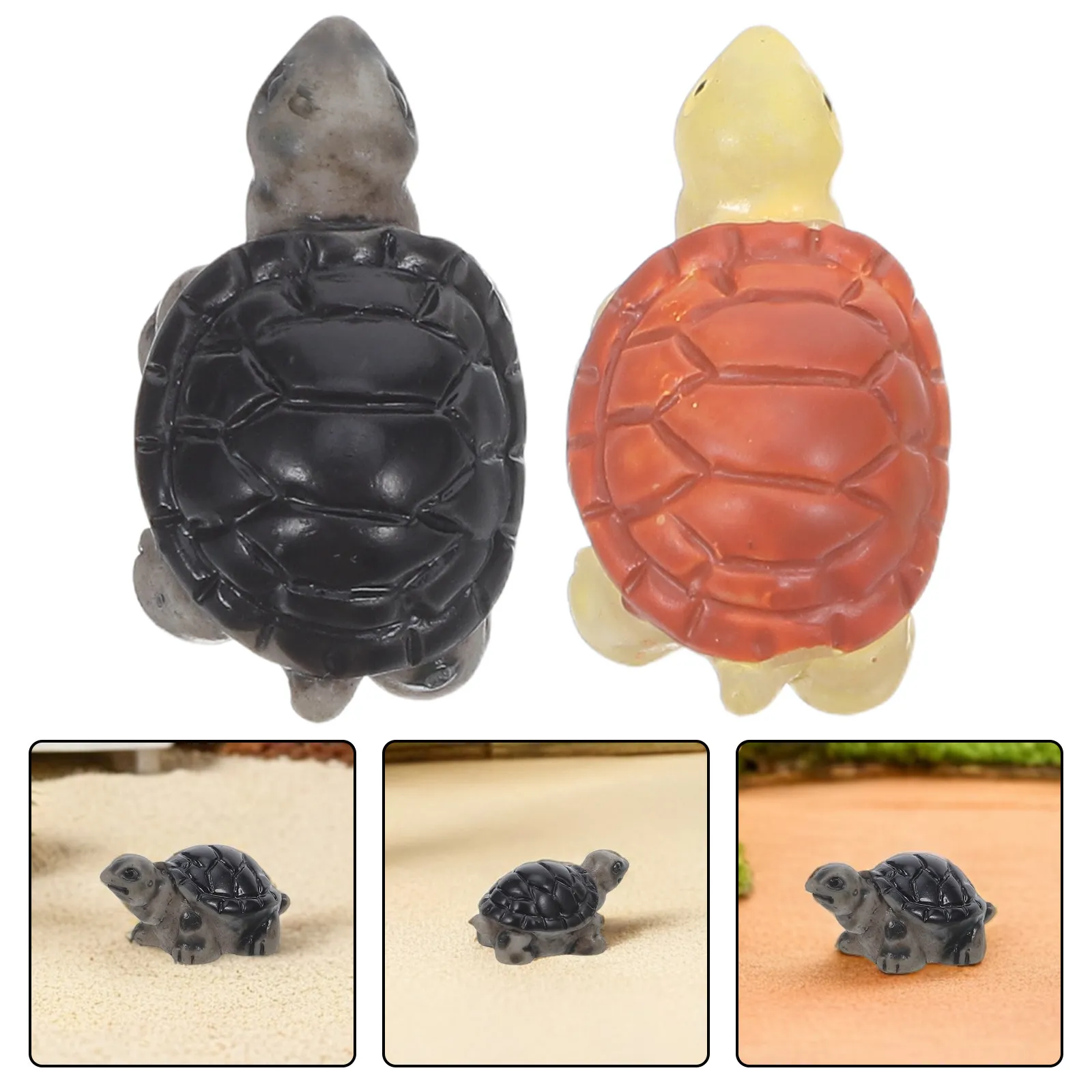 40Pcs Mini Resin Turtles for Fairy Garden Decor Tiny Sea Animal Statues Natural Coastal Tabletop Bookshelf Aquarium Ornament