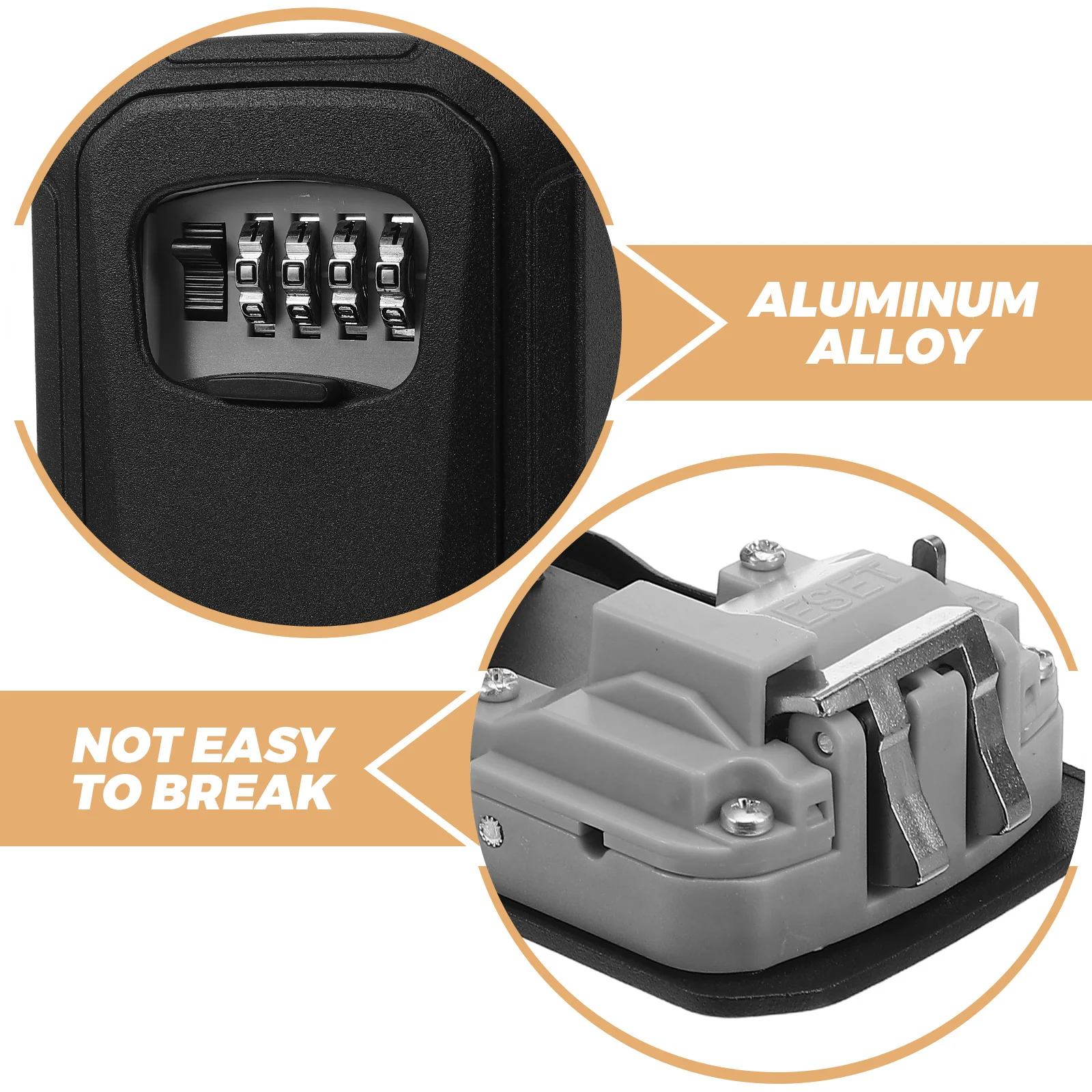 4-Digit Weatherproof Combination Key Lock Box Aluminum Alloy Outdoor Indoor Key Safe Storage Portable Password Lock Case For