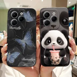 Phone Case For Infinix Hot 40 / 40 Pro / 40i Cover Back Shell Soft Liquid Silicone Camera Protection Painting Cases