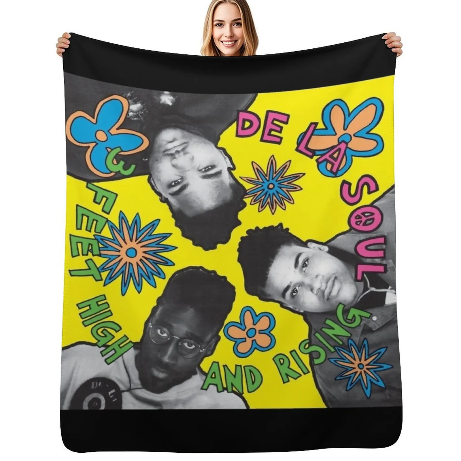 De La Soul 3 Feet High and Rising Album Cover Throw Blanket Year Round Soft Comfortable Blanket for Home