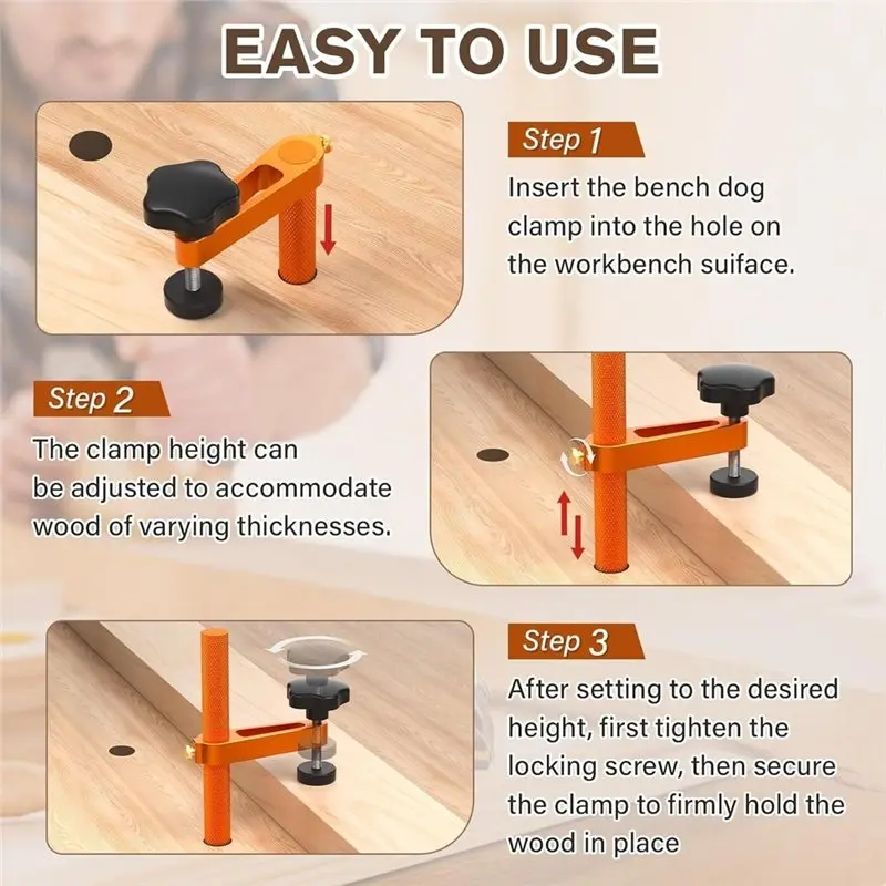 ABCA-Aluminum Alloy Bench Dog Clamp,3/4