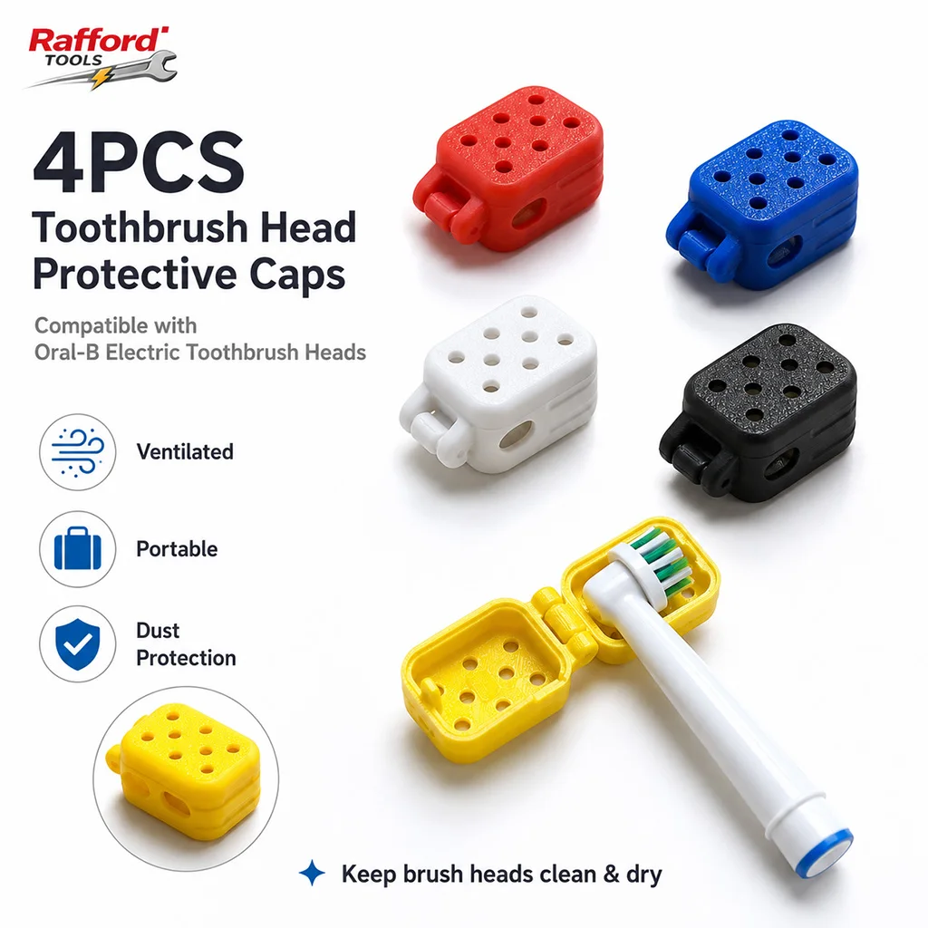 

Rafford4PCS Electric Toothbrush Head Caps, Ventilated Dustproof Travel Covers, Portable Brush Head Protectors for Oral-B
