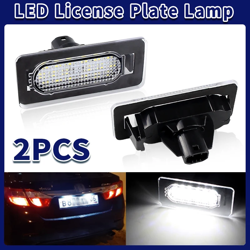 

2 шт. светодиодные лампы освещения номерного знака белого цвета для Toyota Corolla Sedan 2014-2021 OEM # :81270-02250 Замена автомобильных аксессуаров