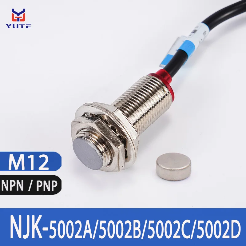 

Hall Sensor NJK-5002C 5002A 5002B 5002D M12 Magnetic Sensor Proximity Switch Induction Magnet NPN PNP NO NC