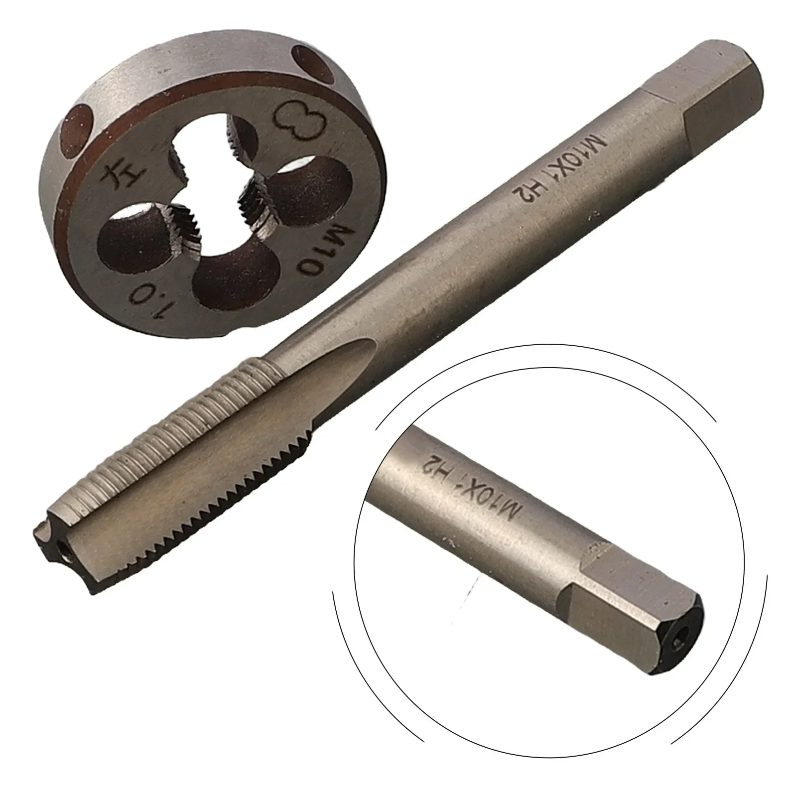 Taps Tap Die 1 * M10 X 1.0mm Die 1 * M10 X 1.0mm Tap 1.0mm Die Durability HSS M10 X 1mm High Quality 1.0mm Tap