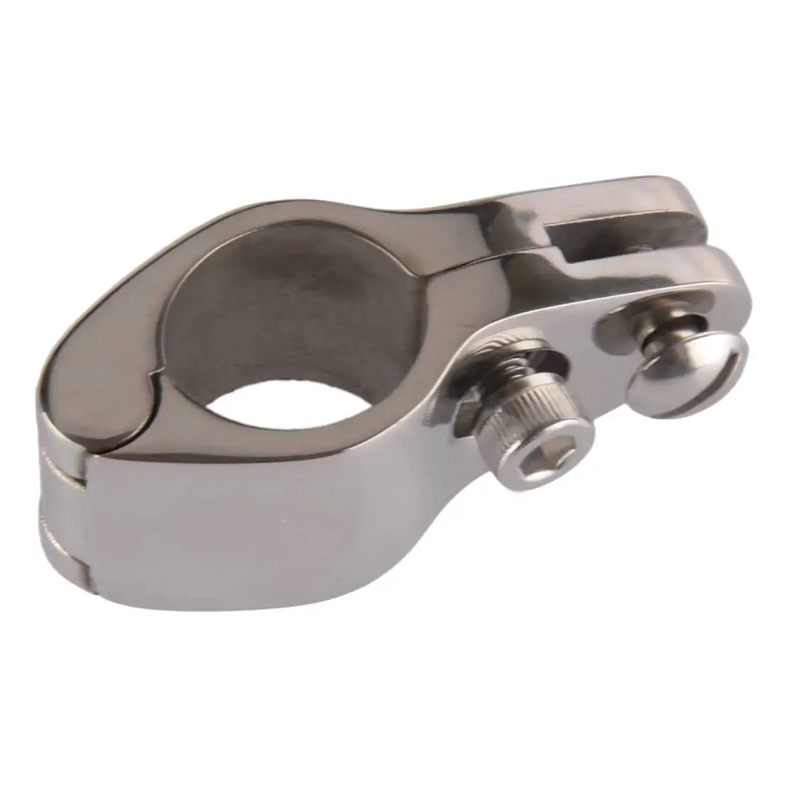 32mm Silver 316 Stainless Steel Bimini Top Jaw Slide Hinged Tube Clip Hardware Fitting Fit for Marine Boat Yacht Watercraft