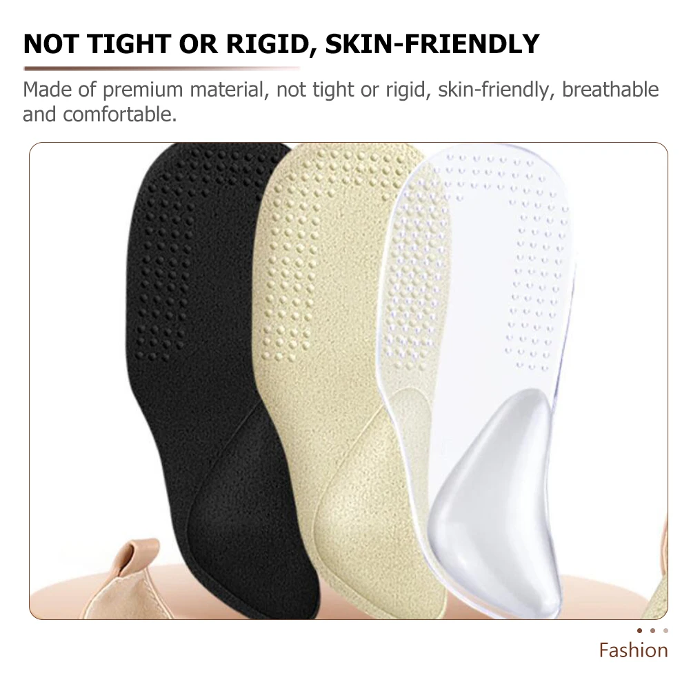 

3pcs 3 Pairs Heel Pads Breathable Reusable High Cushion Foot Heel Cups Insoles Shock Absorbing Anti Slip Arch Support