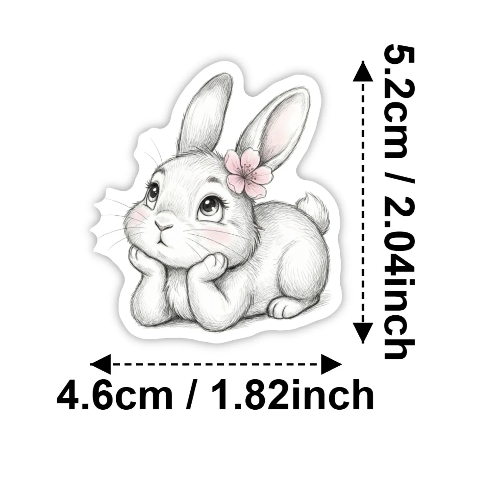 50/100 Pcs New HD Sketch Cute Rabbit Stickers for Cup Suitcase Phone Laptop Stationery Box Waterproof Easter Decor Decals