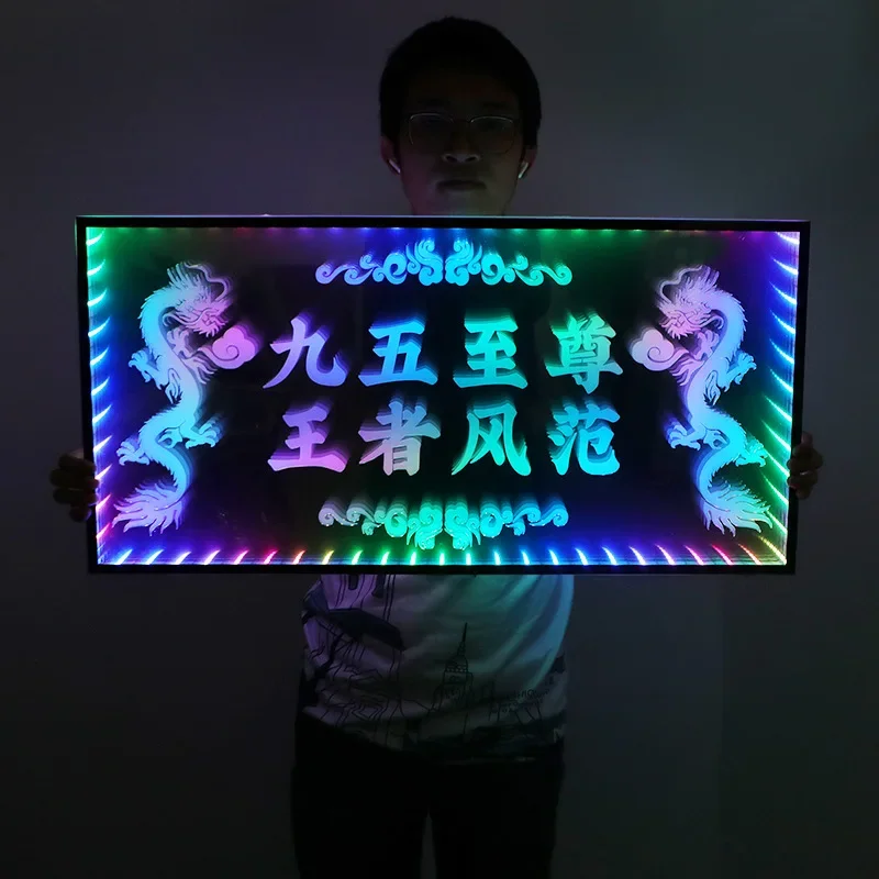 Luminous mirror abyss hand holding sign bar nightclub KTV wine props transparent acrylic happy birthday sign