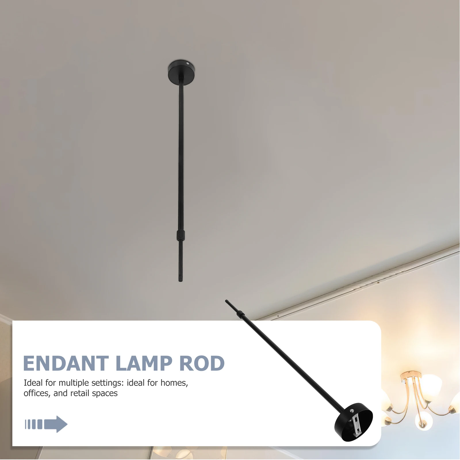 

1 Set Adjustable Telescopic Ceiling Fixture Extension Rod For Led Track Light Interior Spotlight Kitchen Living Room Downlight