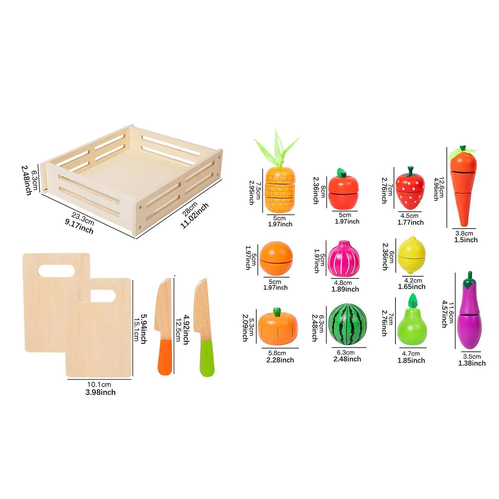 Cutting Play Food Toys, Kitchen Pretend Food Set, Pretend Fruit Vegetables Accessory for Developing Cognitive Abilities Kids