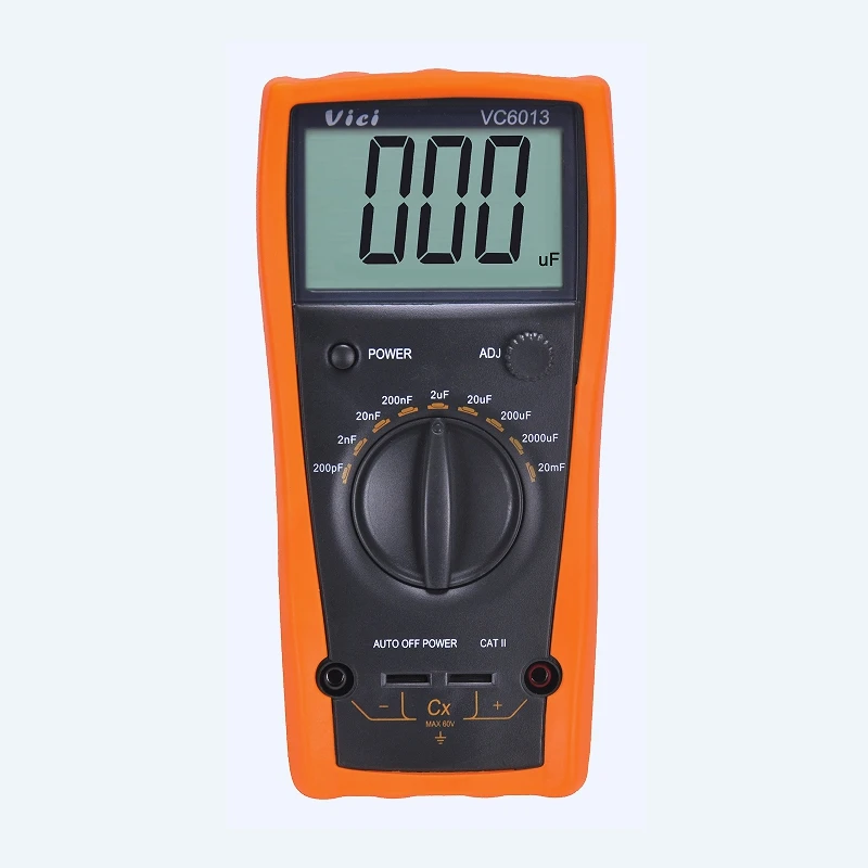 VC6013 Digital Auto Ranging Capacitance Meter 0.1pF to 20mF LCD Display Electronic Cables Switches PCB Circuit Capacitor Tester