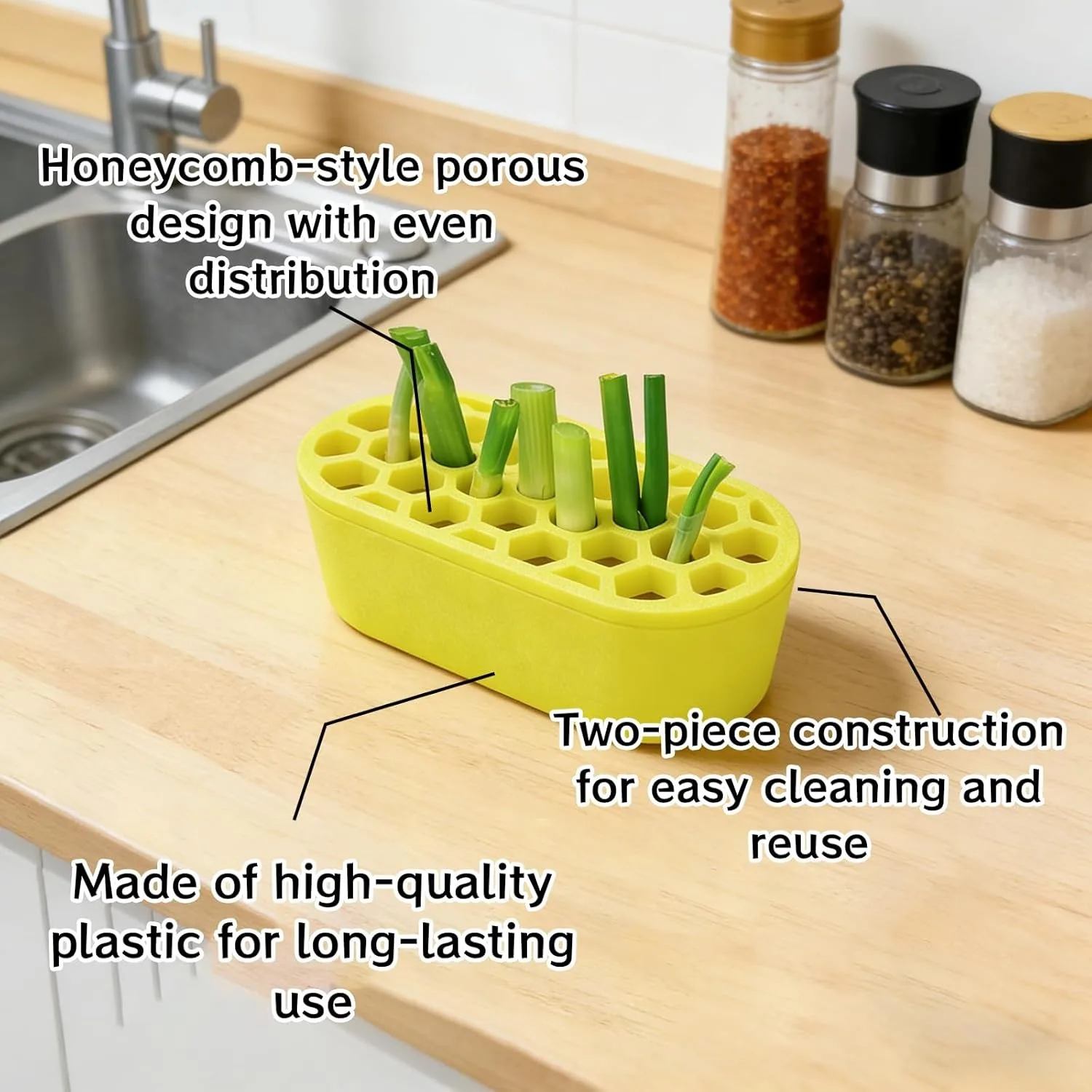 Fotografia 4: Kit de Germinação de Cebolinha Impresso em 3D, Bandeja Hidropônica para Cultivo de Cebolinha para Cozinha Interna e Jardim de Janela