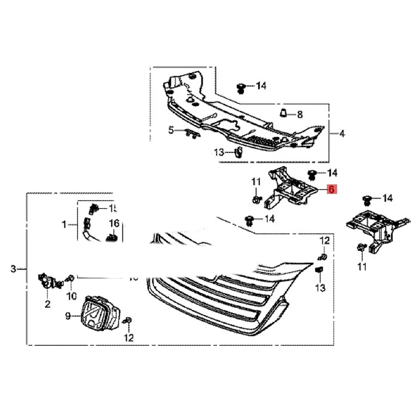 Suitable for 2011 Ho nd a CR ZC R V Front bumper crossbeam support Front grille and rear bracket