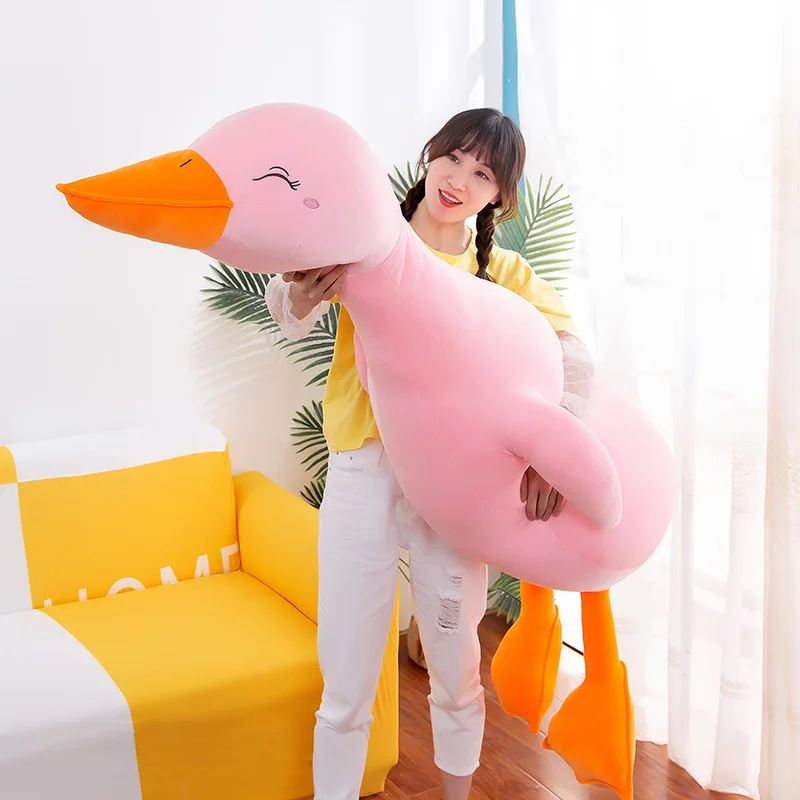 Anime Soft Huge Cute Goose Plush Toy Big Duck Doll Soft Stuffed Animal Sleeping Pillow Cushion Christmas Gift for Kids and Girls