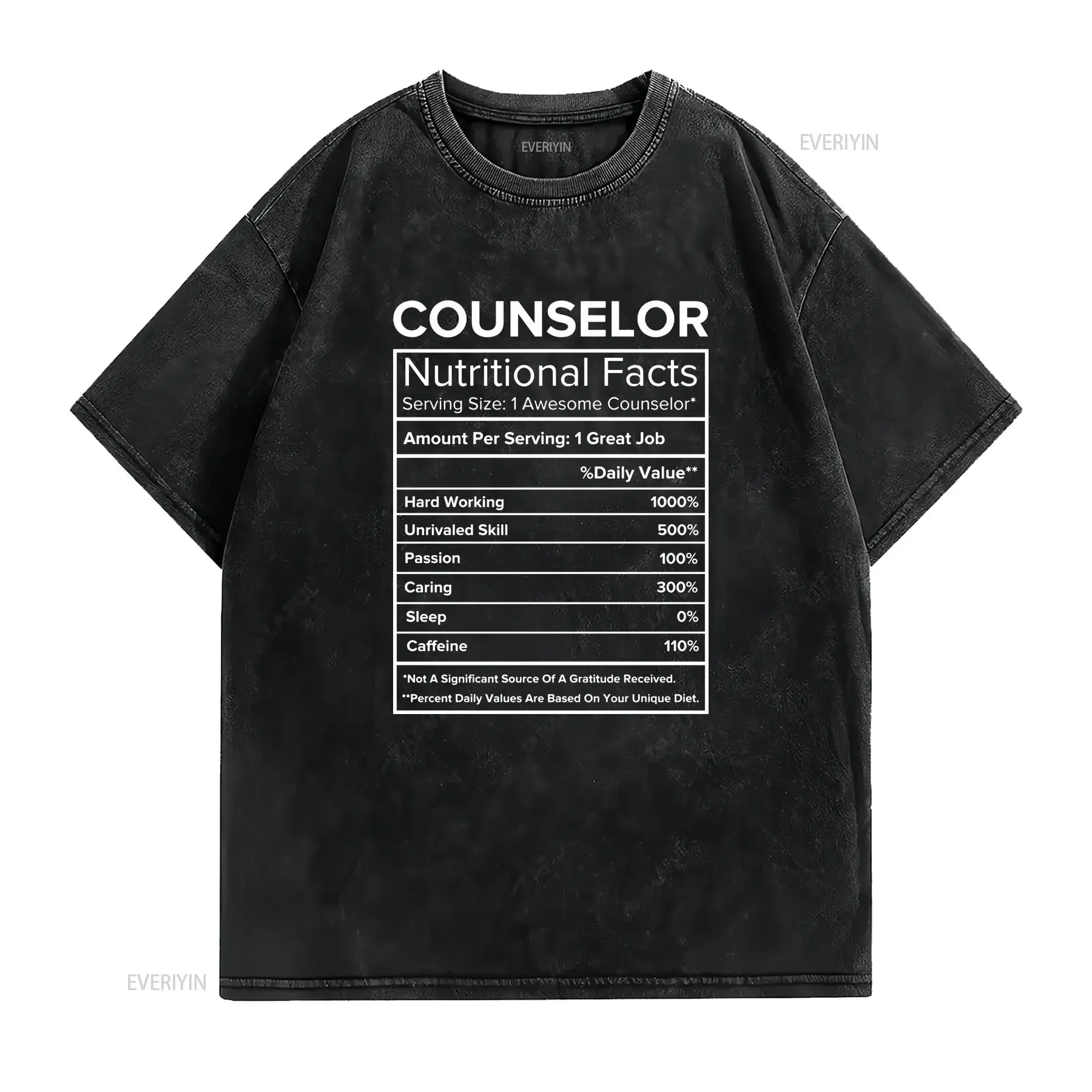 Counselor shirt funny T nutritional facts ingredients tank top men women kids vintage Washed streetwear Stretched Versatile