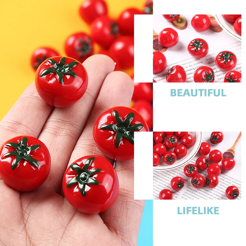 12 Pcs Imitation Tomato Miniature Tomatoes Model Photo Prop Resin Fake Fruits Miniatures