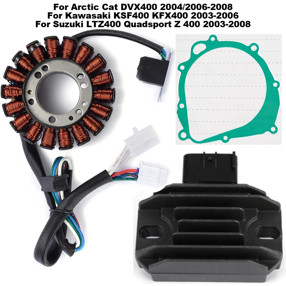 

Motor Regulator Rectifier Stator Coil Gasket For Kawasaki KSF400 KFX400 For Suzuki LTZ400 Quadsport Z 400 For Arctic Cat DVX400