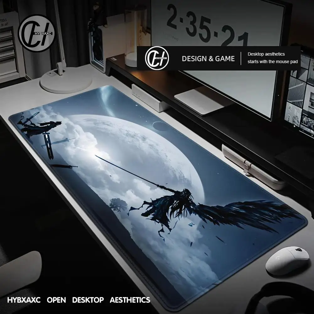 マウスパッド かわいい HD デスクパッド 拡張ゲーミングファンタジーファイナルキーボードマット 大型 90x40cm xvi XXL ゲーマーマウスパッド