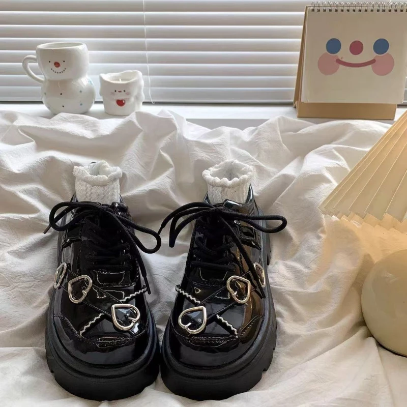 

New 2025 Girls Leather Shoes Lolita Princess Style Children's Causal Mary Jane Shoes Fashion Wedding Party Kids Platform Shoes