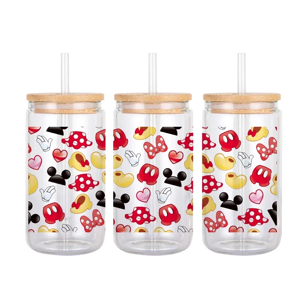 Mini Disney Mickey Minnie Mouse Pattern UV DTF Transfer Sticker For DIY 16oz Glass Ceramic Metal Leather