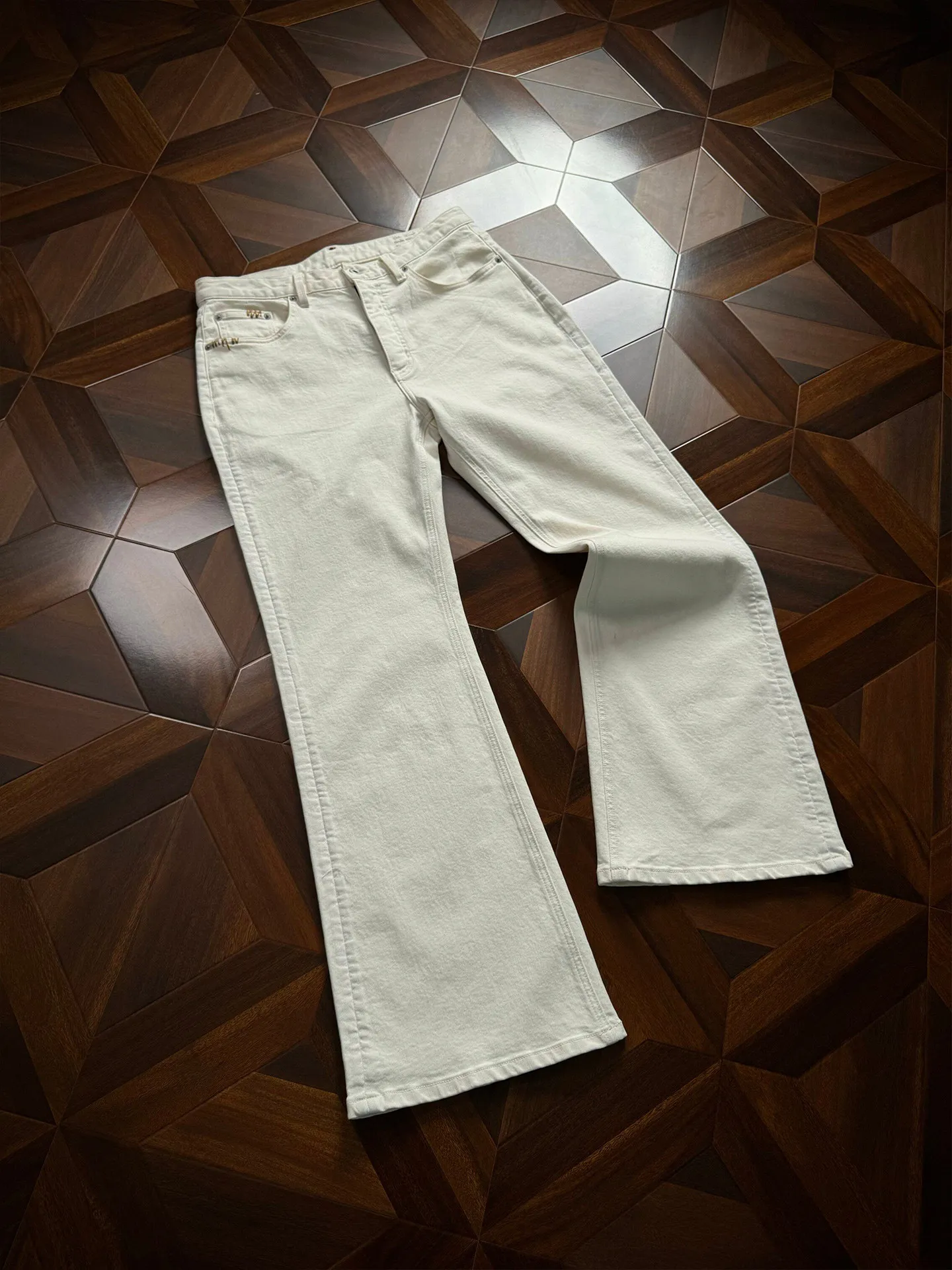 

American High Street Vintage Hand-Sewn Needle 646 Black Straight Leg Men's Jeans Micro Flared Slim Fit Clean Fit Pants