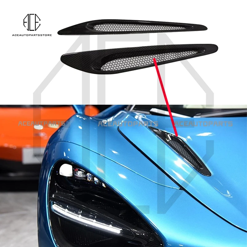 

Передняя крышка вентиляционного отверстия капота для McLaren 720s OEM, передняя крышка из сухого углерода, вентиляционные отверстия, комплект впускного отверстия для переднего капота