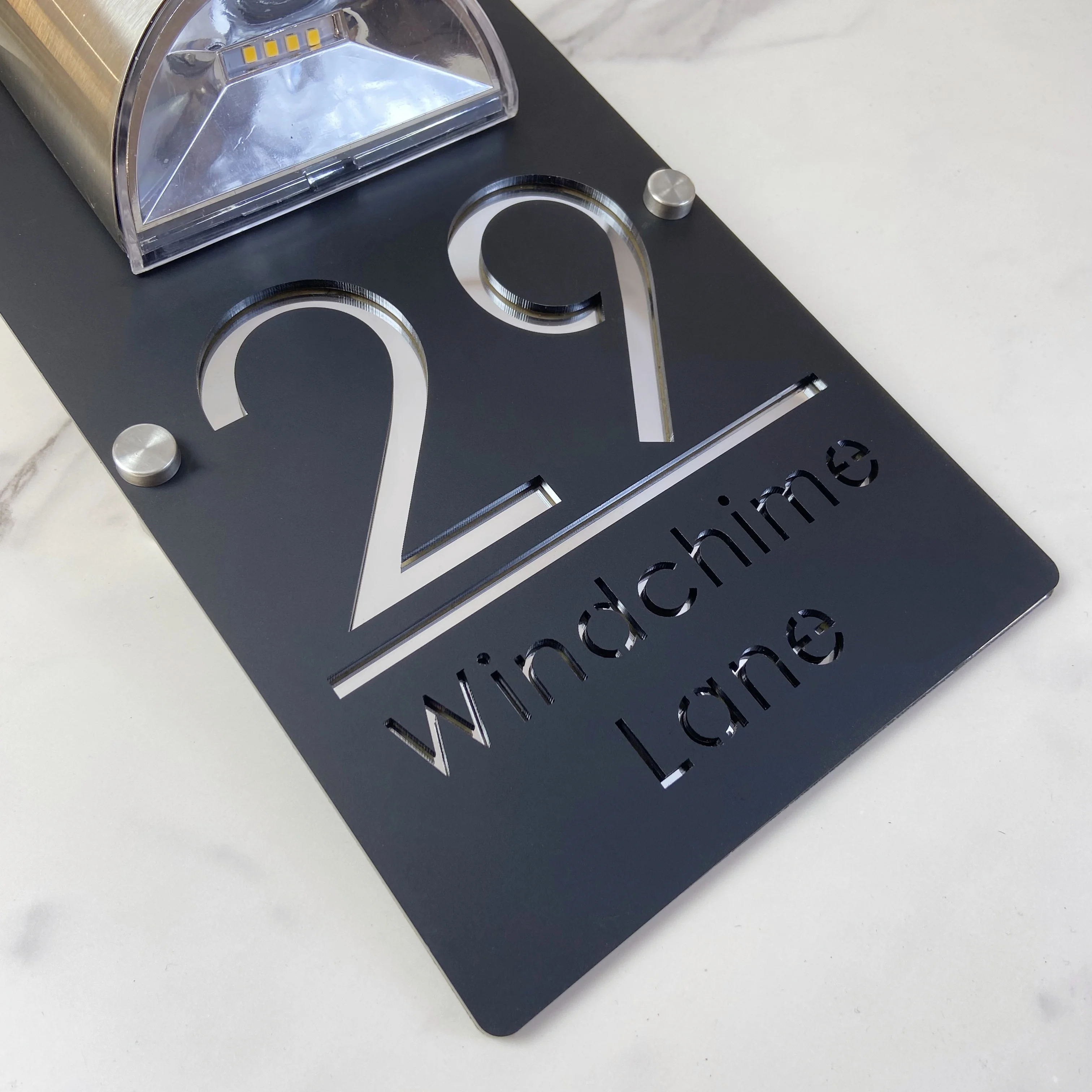 

Personalized Exterior House Numbers Intelligent Motion Sensor Solar House Number Modern Outdoor Street Address Custom Door Sign