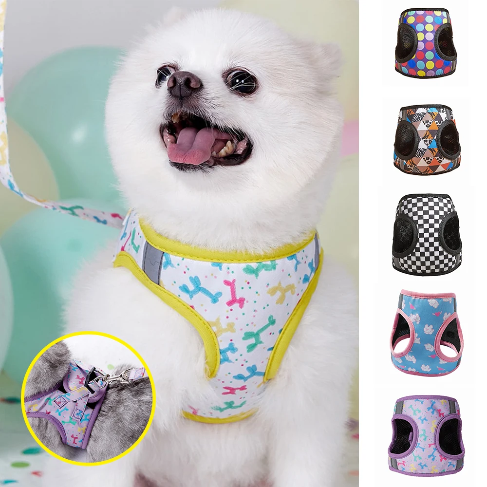 

Small Pet Harness for Cats and Dogs, Breathable Mesh, Nylon, Escape Proof, Outdoor Walking, Training