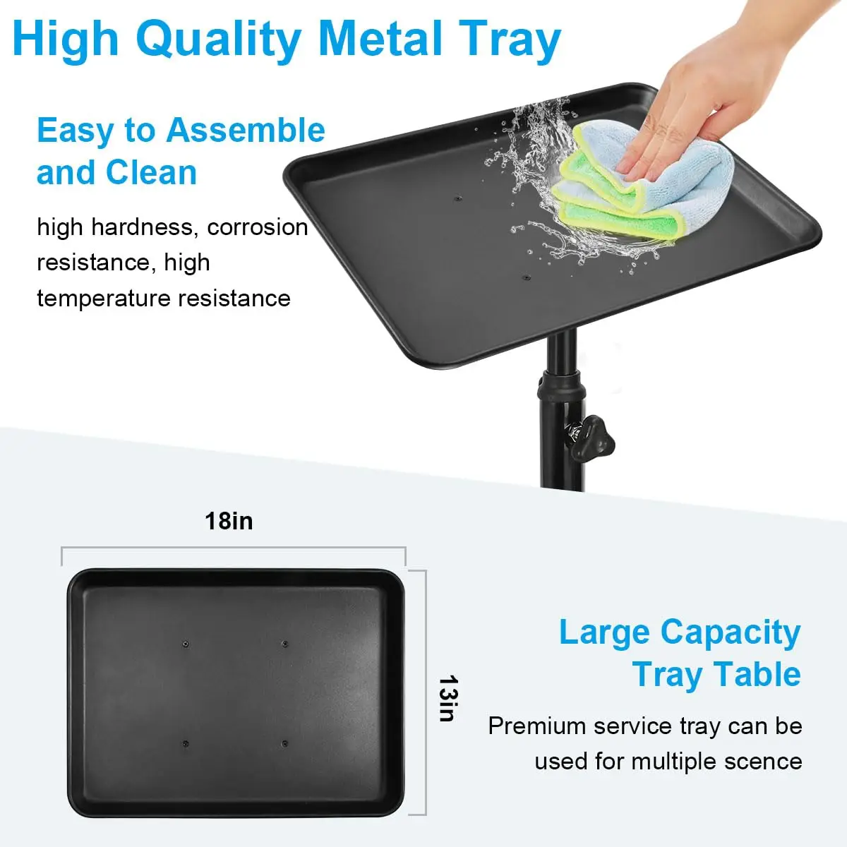 

Salon Rolling Tray, Premium ABS Tattoo Tray Rolling Cart, Height Adjustable Styling Tray for Beauty Salon Clinic Spa