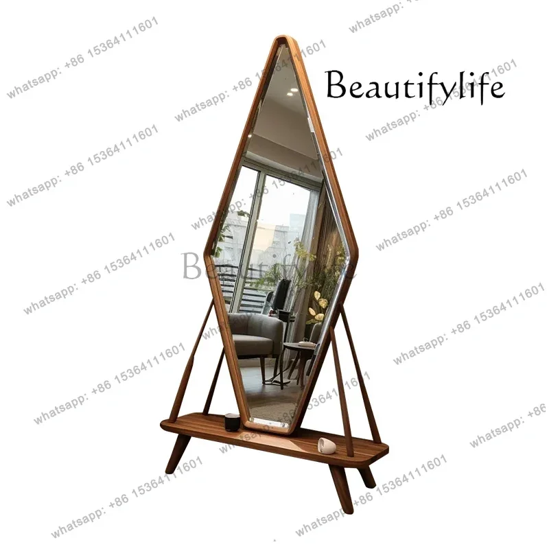 

Home Luxury Fitting Italian Light Luxury Changing Mirror Solid Wood Mirror Full Body Floor Mirror
