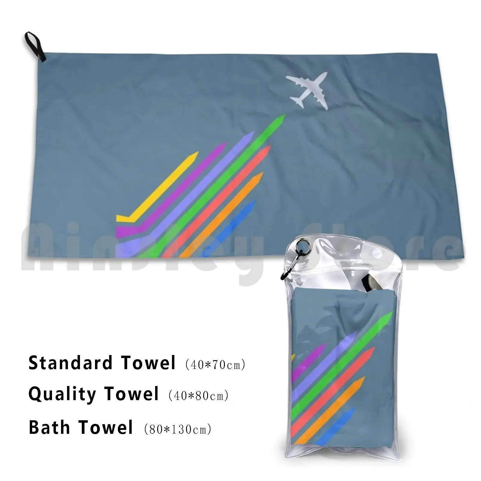 Travel Line Sky Airplane Plane Custom Towel Bath Towel Airport Tourism Culture