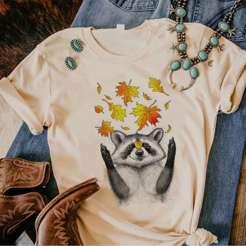 Racoon t shirt women designer t-shirts female comic clothing