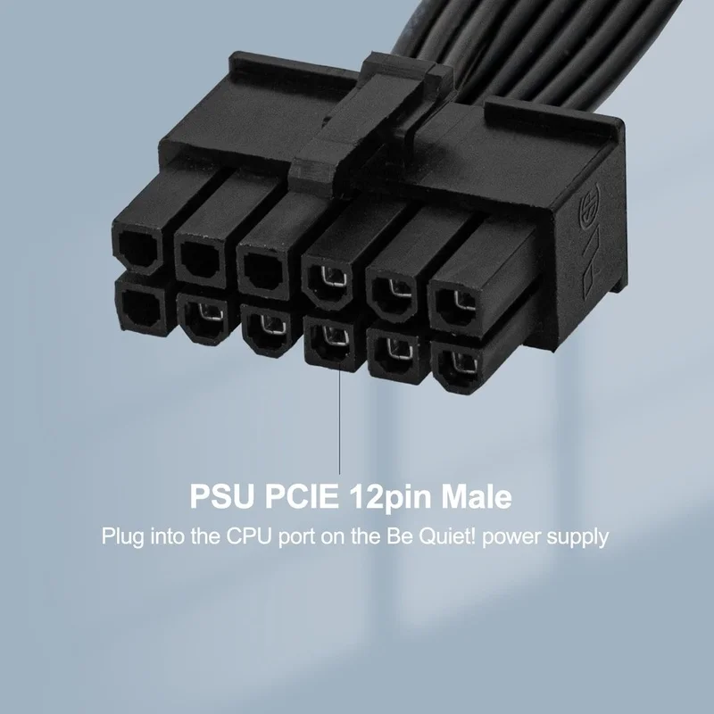 Super Sale PCIE 12 Pin Male to PCIe 8 Pin (6+2) Male Power Supply Cable PCIE 12Pin to 8Pin Power Cable for Be Quiet Power Supply