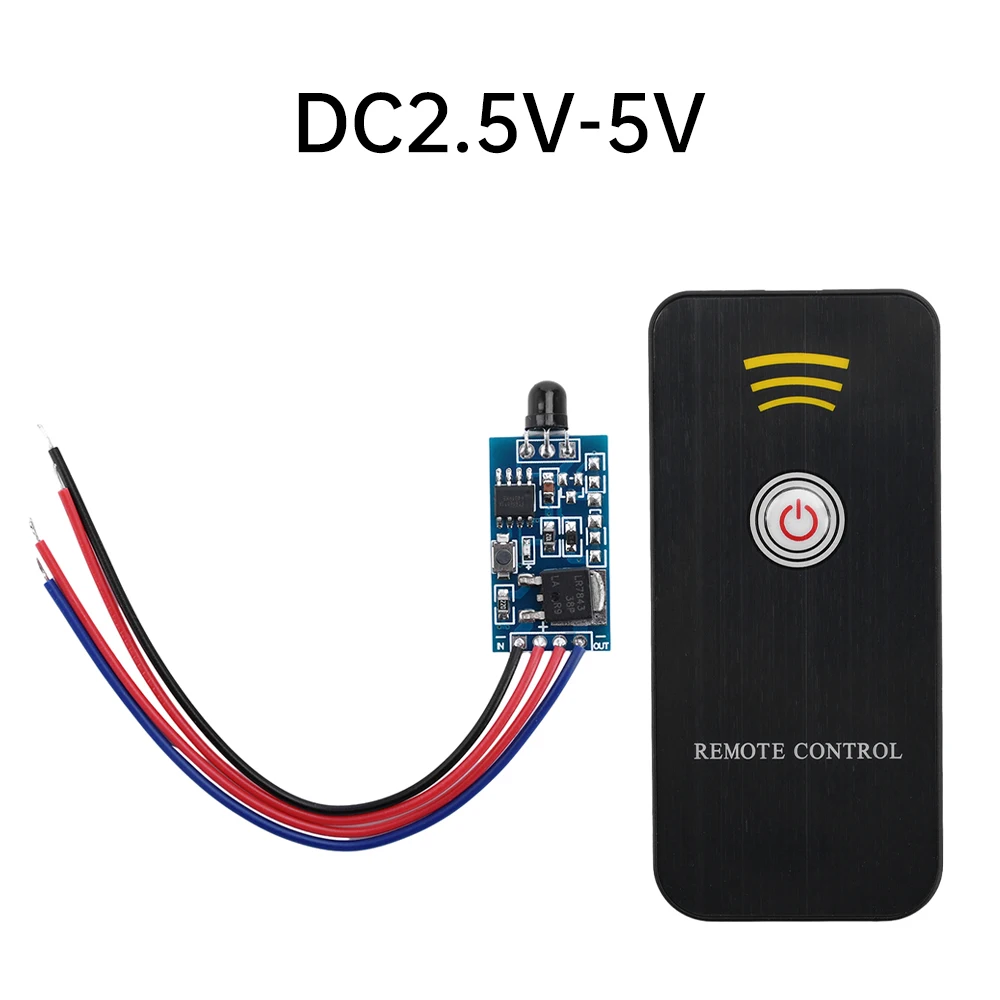 DC2.5V-5V 2 Sleutelschakelaar Infrarood Afstandsbediening Ontvangende Module Leren Type Code Afstandsbediening Verzending Ontvanger DC5V-24V