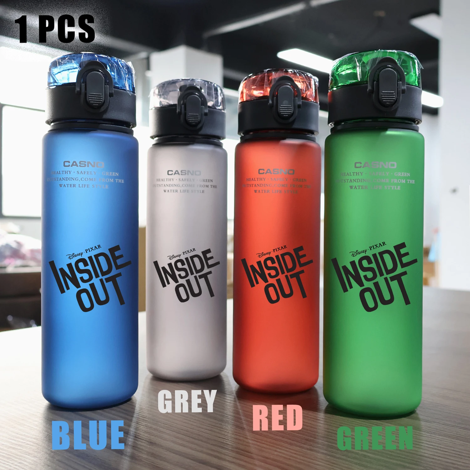 Disney Inside Out 2 Joy Sadness Fear Disgust Animation Animation Outdoor Sports Fitness Cycling Marathon Running Water Bottle