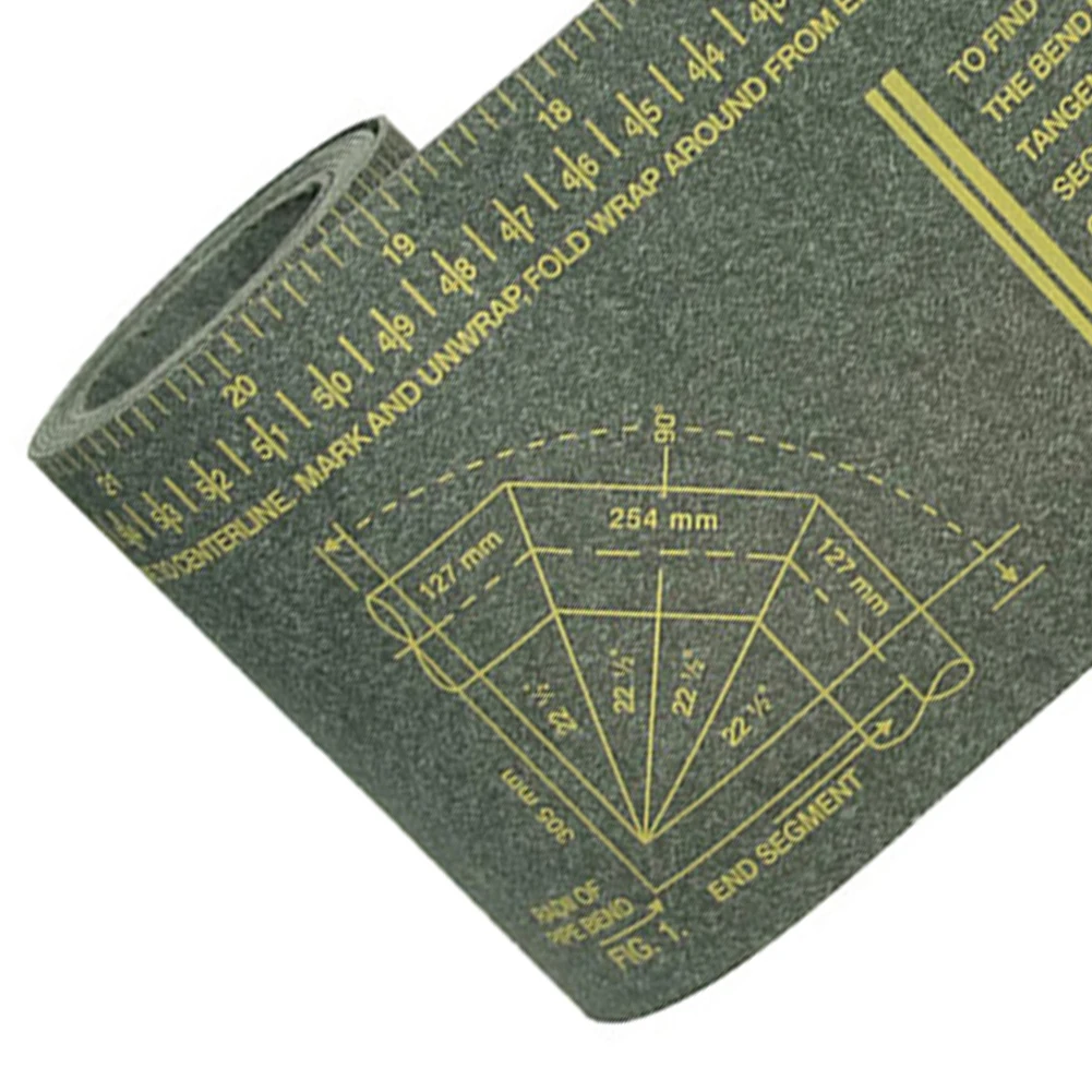 Yellow Pipe Measuring Wrap Tape for Accurate Layout Marking Cutting on Pipes 1-6 inch and 2-16 inch Diameter Range