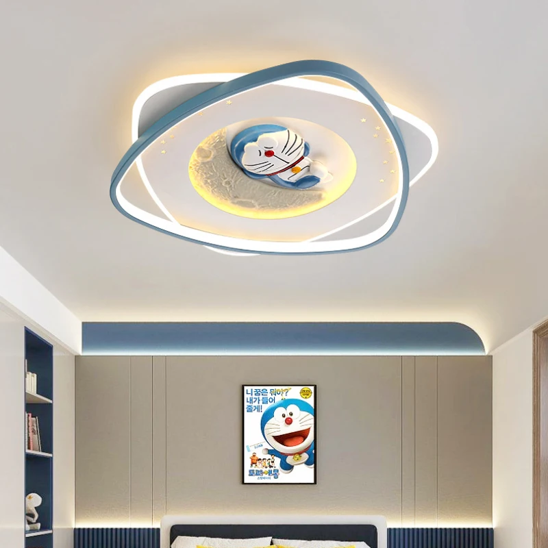 Children's Room Baby Room Ceiling Lights Pink Unicorn Blue Doraemon Astronaut Lamp Modern Warm Boy Girl Bedroom Ceiling Lamps