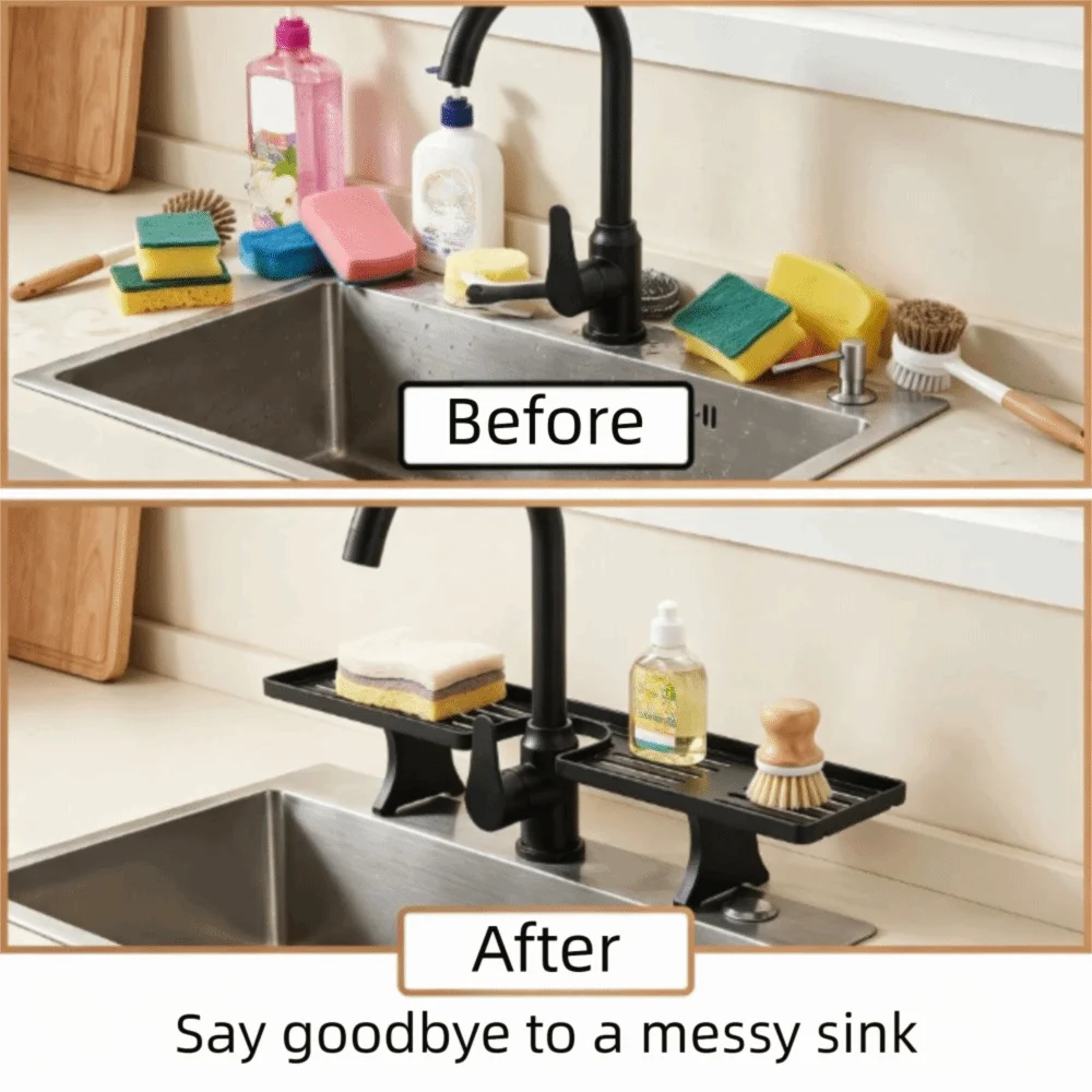 Universal Bathroom Storage Rack Water Drainage Mesh Faucet Storage Shelf Non-punching Kitchen Drainage Holder Washstand