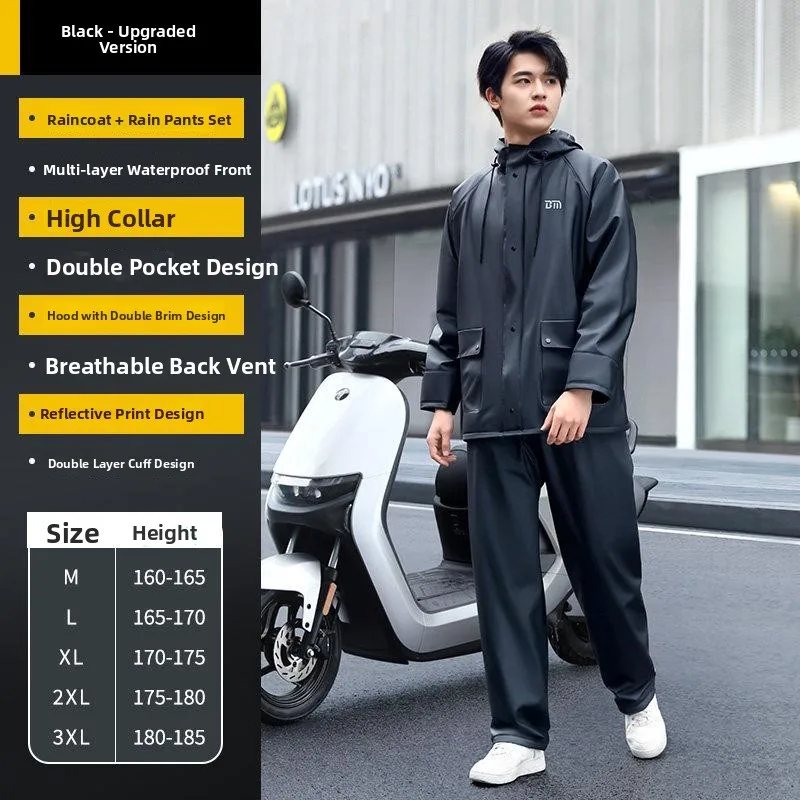 

Men's Two-Piece Raincoat And Rain Pants Set Full Body Fishing Outerwear Polyester Fiber Waterproof Daily Commuting