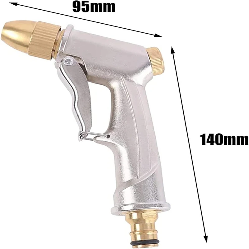 Wysokociśnieniowy pistolet natryskowy z pełną mosiężną dyszą Ręczna dysza wodna Opryskiwacz pistoletowy do podlewania ogrodu / chodnika / myjni
