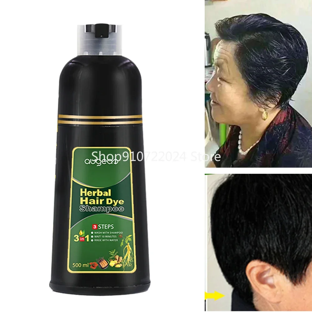 

500ml Organic Natural Fast Hair Dye Only 5 Minutes Noni Plant Essence Black Hair Color Dye Shampoo for Cover Gray White Hair