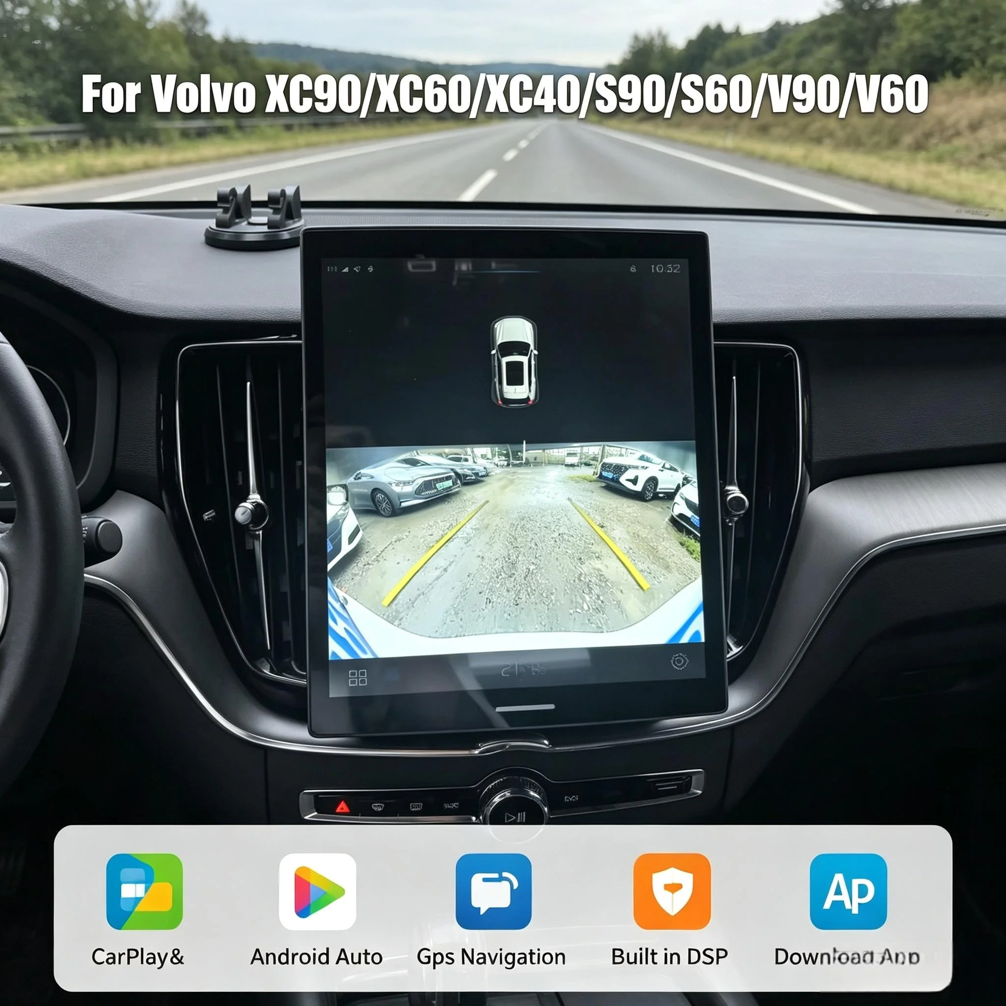 For 12.1 inch Volvo XC40/XC60/XC90/S60/S90/V60/V90 CarPlay Android radio smart screen with GPS smart features multimedia player